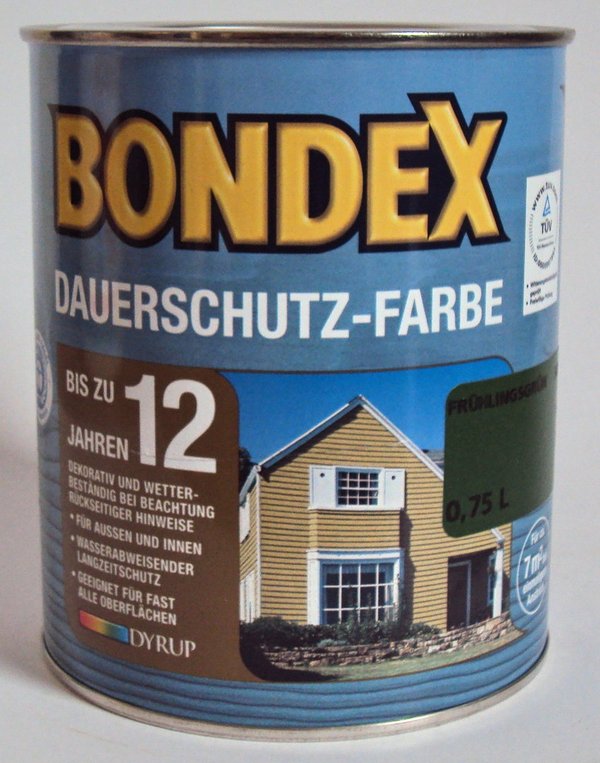 Bondex Dauerschutzfarbe / Wetterschutzfarbe, 2,25 l ( 3 x 750 ml ) verschiedene Farbtöne